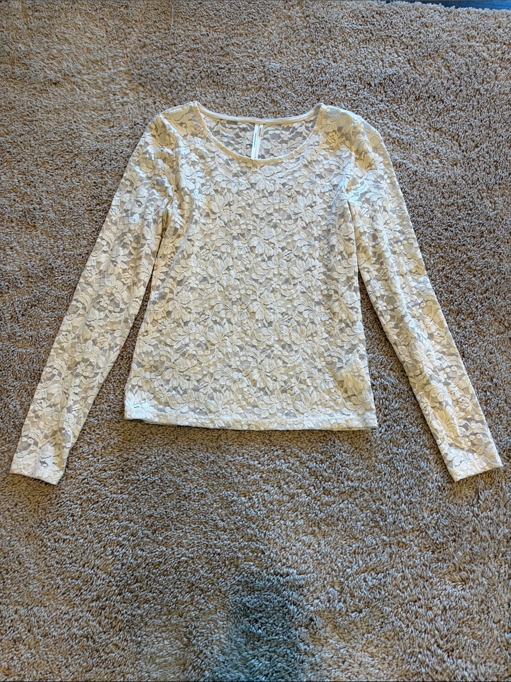 Anthropologie Cream Lace Top